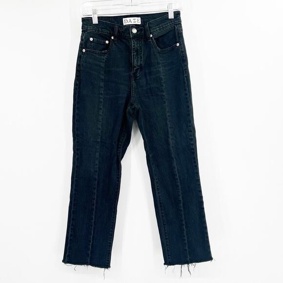 Daze Denim Straight Up High Rise Jeans Raw Hem - Picture 1 of 7